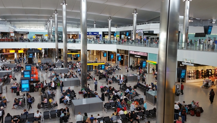 A landside view of Heathrow. More than 13.5 million coffee cups are used across all of the Airport's terminals every year